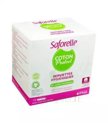 Saforelle Coton Protect Serviette Jetable Avec Ailette B/10 à PARIS